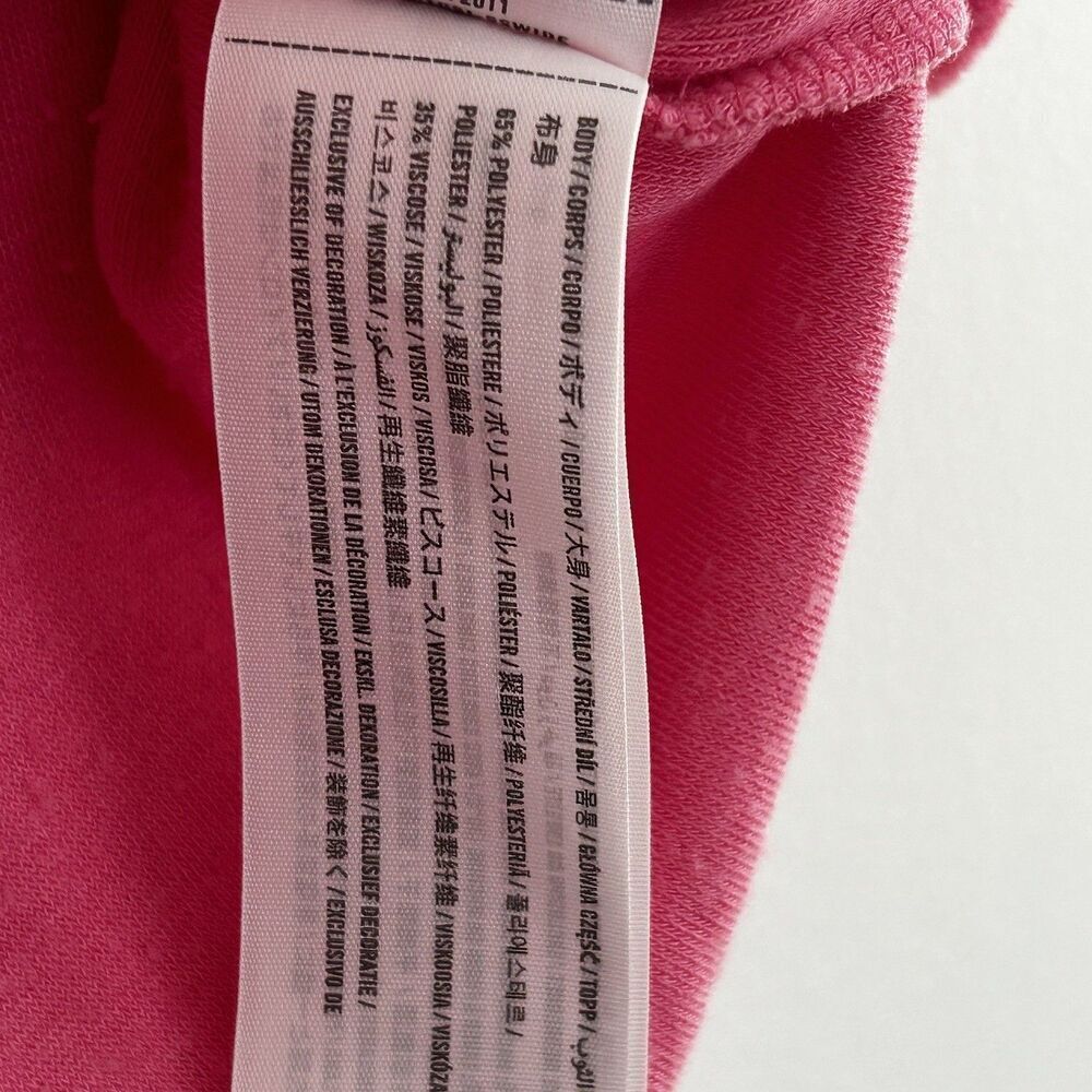 Hollister Resort Terry Cropped Button Down Shirt Top Size Small Pink Pocket - Picture 8 of 9